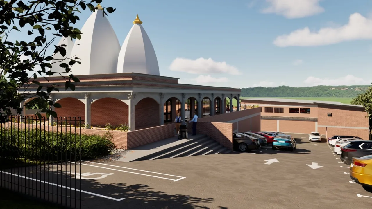Visualisation of the proposed Hindu temple exterior