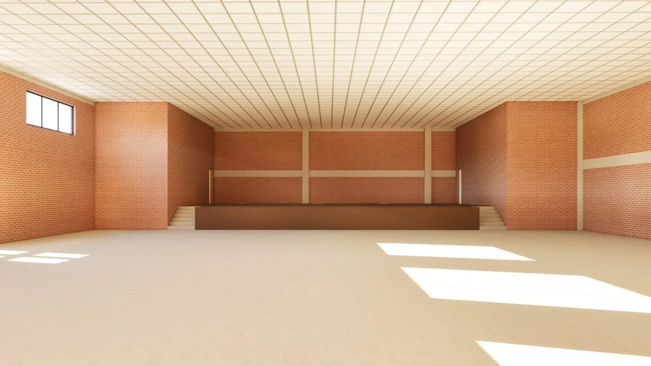 Visualisation of the proposed public community hall interior